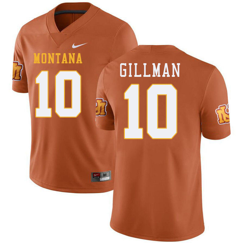 Eli Gillman Montana Grizzlies Jersey,University Of Montana Grizzlies #10 Eli Gillman Jersey-Throwbac